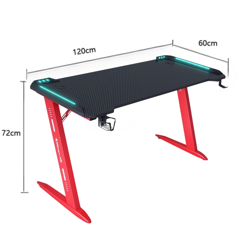ESCRITORIO GAMER PROFESIONAL 120X60X72CM MESA CON LUCES RGB - 2