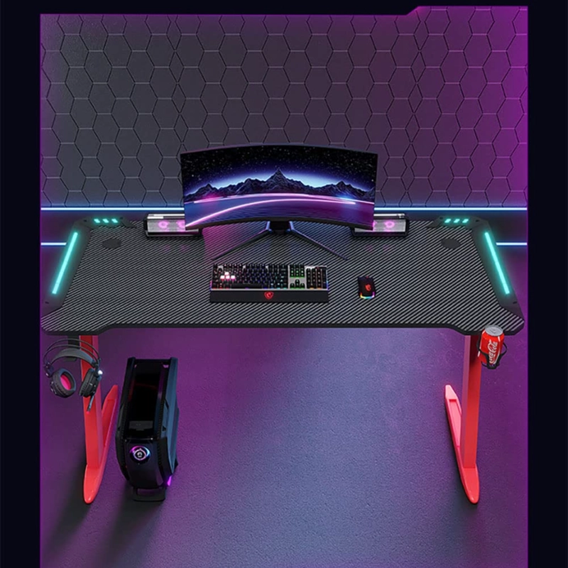 ESCRITORIO GAMER PROFESIONAL 120X60X72CM MESA CON LUCES RGB - 3