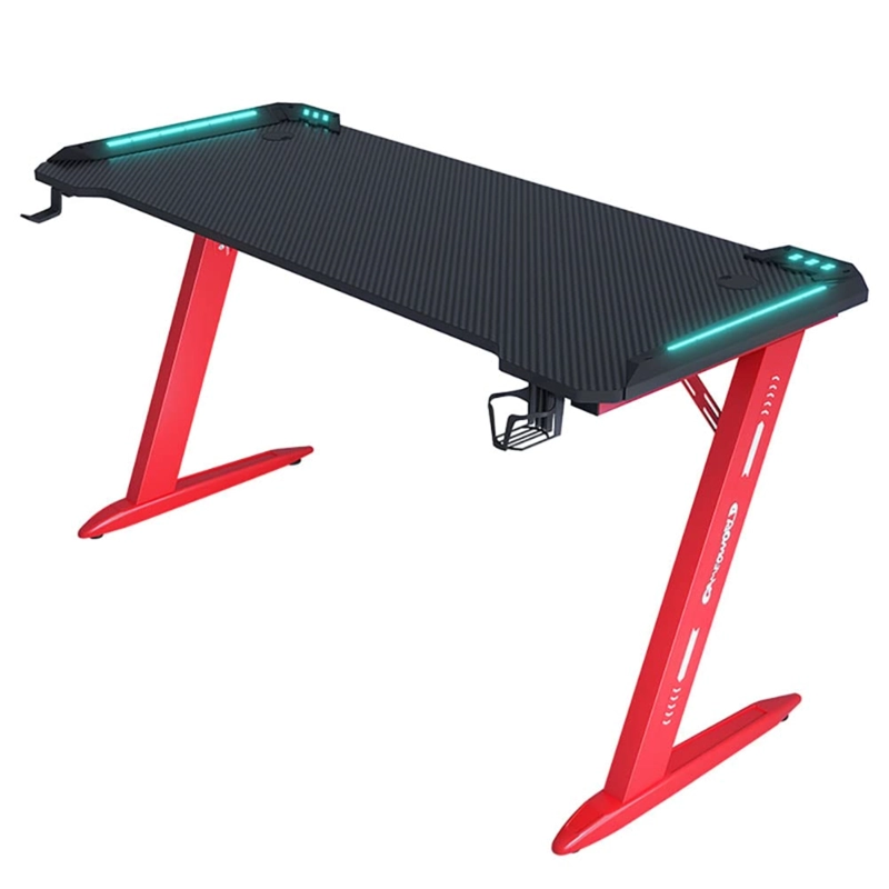 ESCRITORIO GAMER PROFESIONAL 140X60X74CM MESA CON LUCES RGB