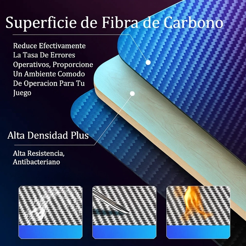 ESCRITORIO GAMER PROFESIONAL 140X60X74CM MESA CON LUCES RGB - 4