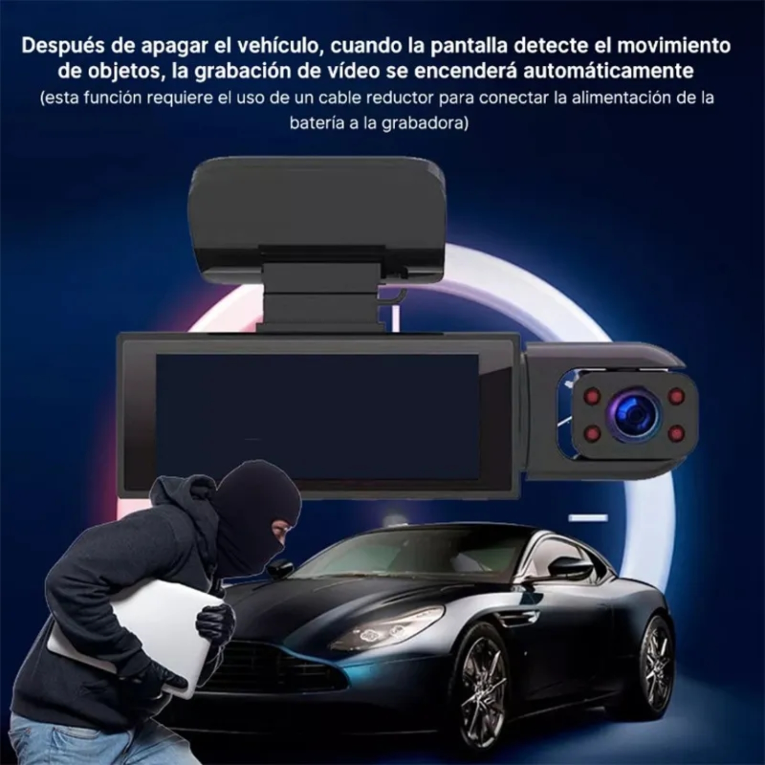 CAMARAS PARA AUTOS FRONTAL Y TABLERO 2 EN 1 HD 1080P - 5