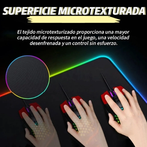 ALFOMBRILLA MOUSEPAD 40X89 CON LUZ LED RGB ANTIDESLIZANTE - 4