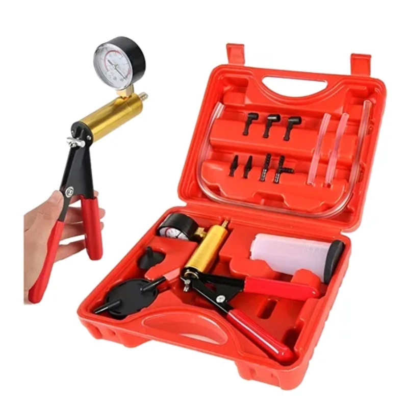 KIT BOMBA PURGADOR SANGRADOR DE FRENOS PRUEBA VACIO MANUAL - 1
