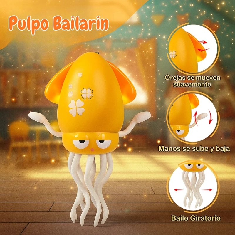 PULPO BAILARIN JUGUETE MAGICO ELECTRONICO CON LUCES - 4