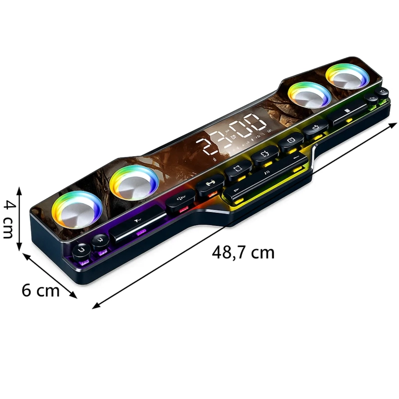 ALTAVOZ PARLANTE GAMER CON TECLAS LUZ RGB BLUETOOTH PC - 2