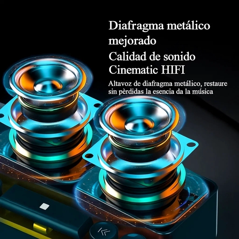 ALTAVOZ PARLANTE GAMER CON TECLAS LUZ RGB BLUETOOTH PC - 4