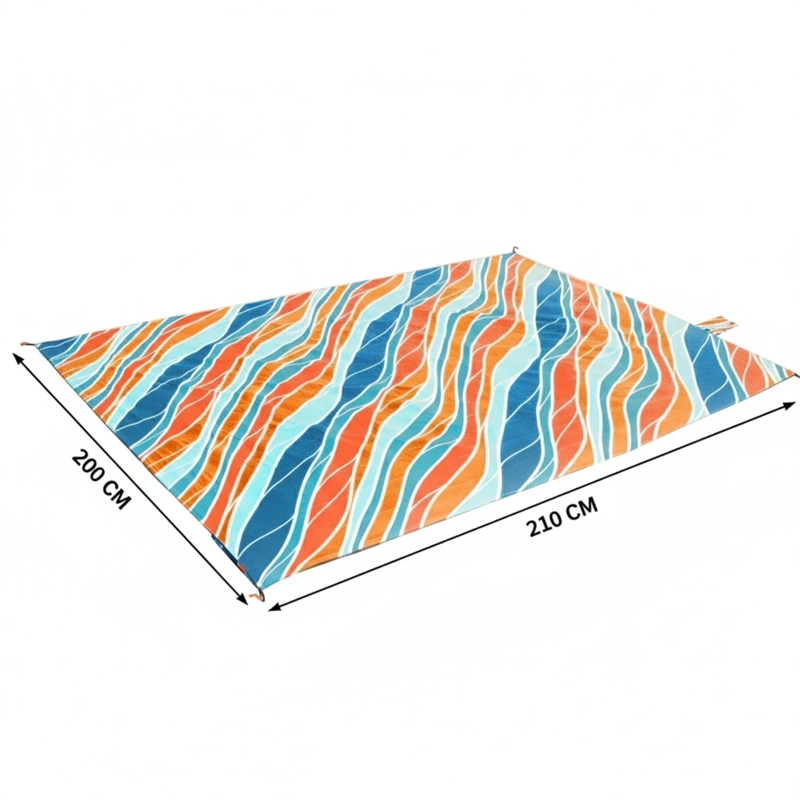 ALFOMBRA MANTA IMPERMEABLE 210X200CM DE PICNIC PLAYA VERANO - 2