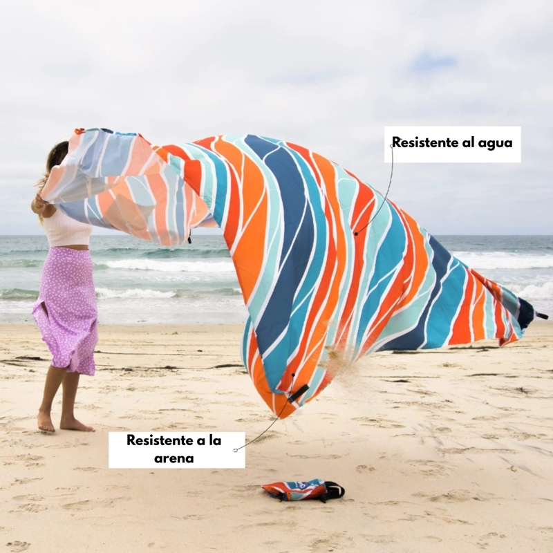 ALFOMBRA MANTA IMPERMEABLE 210X200CM DE PICNIC PLAYA VERANO - 4