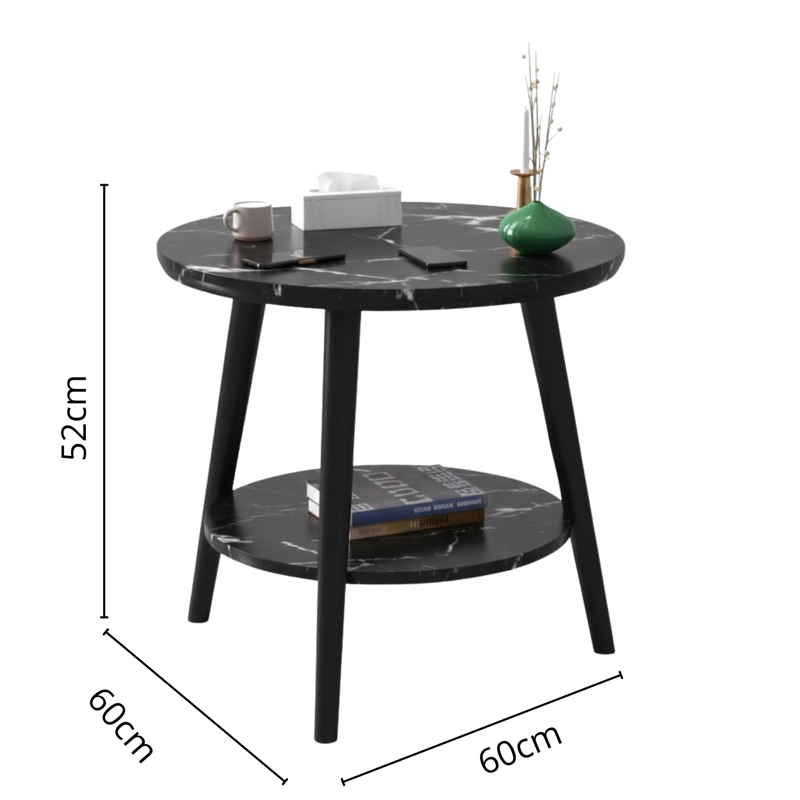 MESA DE CENTRO CON DISEÑO NORDICO 60X60X52CM - 2