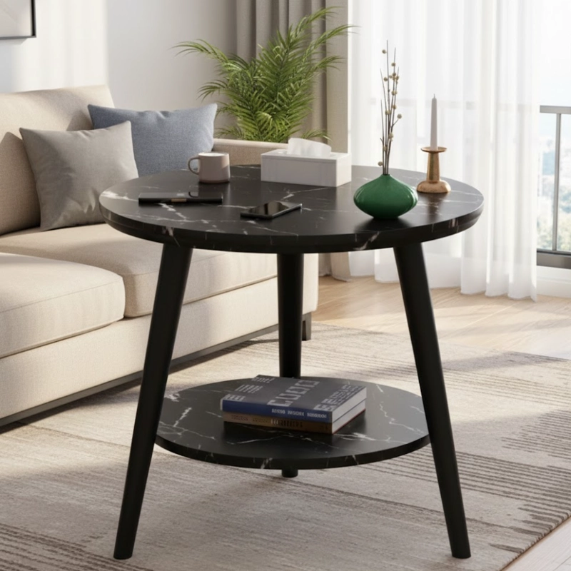 MESA DE CENTRO CON DISEÑO NORDICO 60X60X52CM - 3