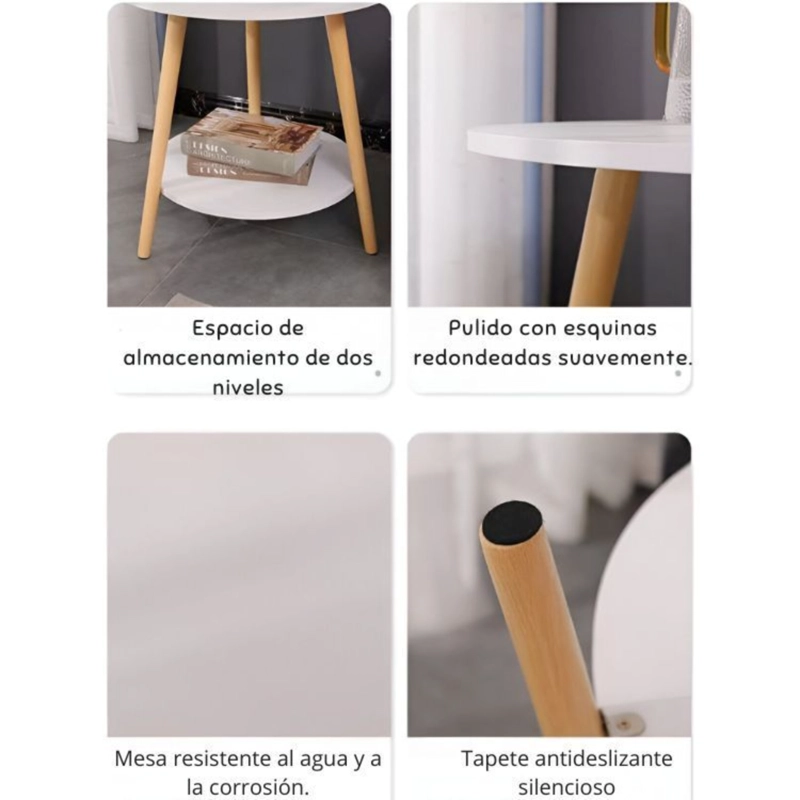 MESA DE CENTRO CON DISEÑO NORDICO 60X60X52CM - 4