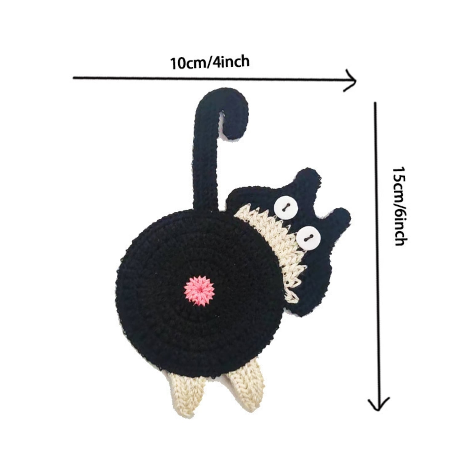 Pack 2 Posavasos De Gato Tejido a Punto Regalo Divertido - 2
