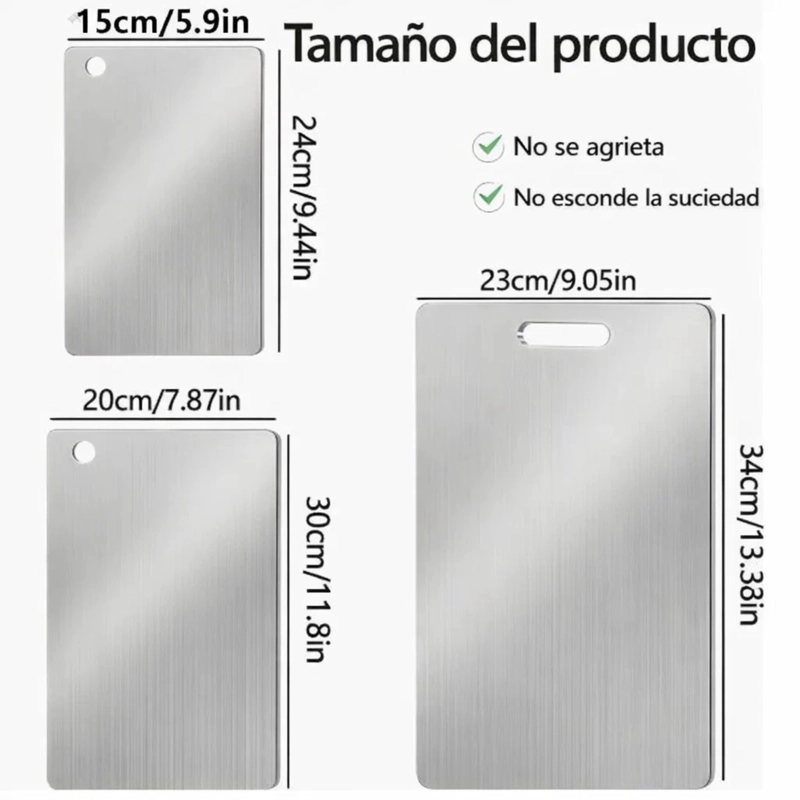SET 3 TABLAS PARA CORTAR ACERO INOXIDABLE DOBLE CARA - 2