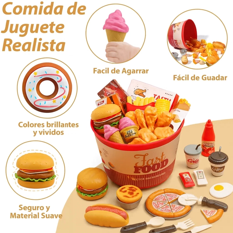 SET ALIMENTOS DE JUGUETE PARA NIÑOS JUEGO DE COCINA - 6