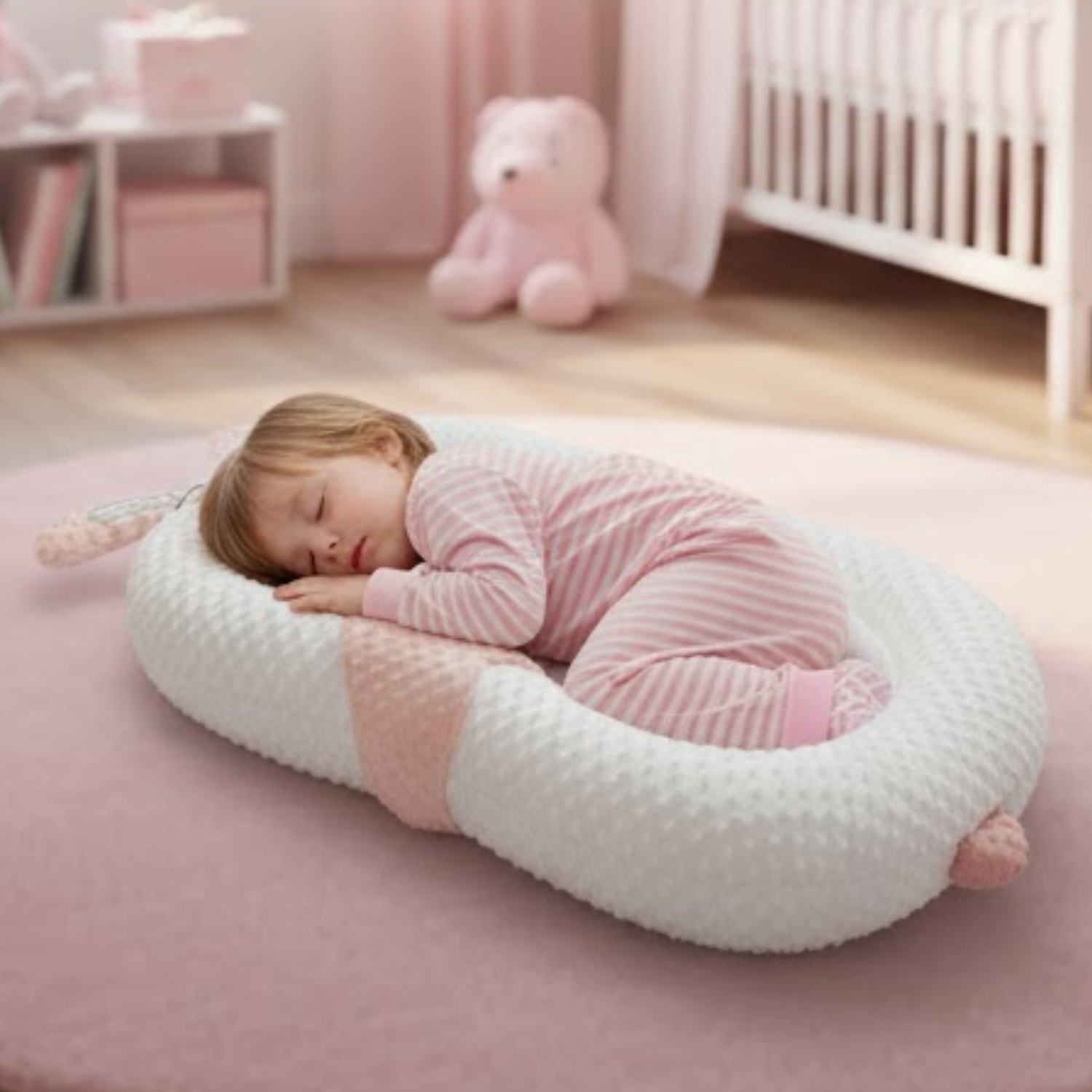 CUNA ALMOHADA PORTATIL PARA BEBE  DISEÑO ERGONOMICO - 5