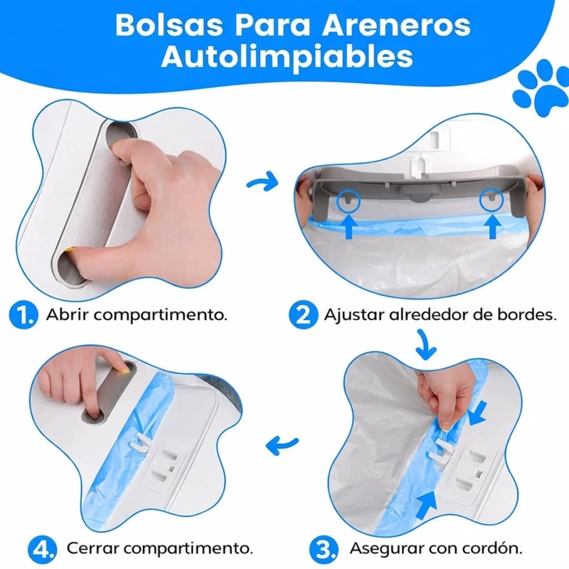 Bolsas Para Arenero Automático De Gatos 6 Rollos De 90ud - 3