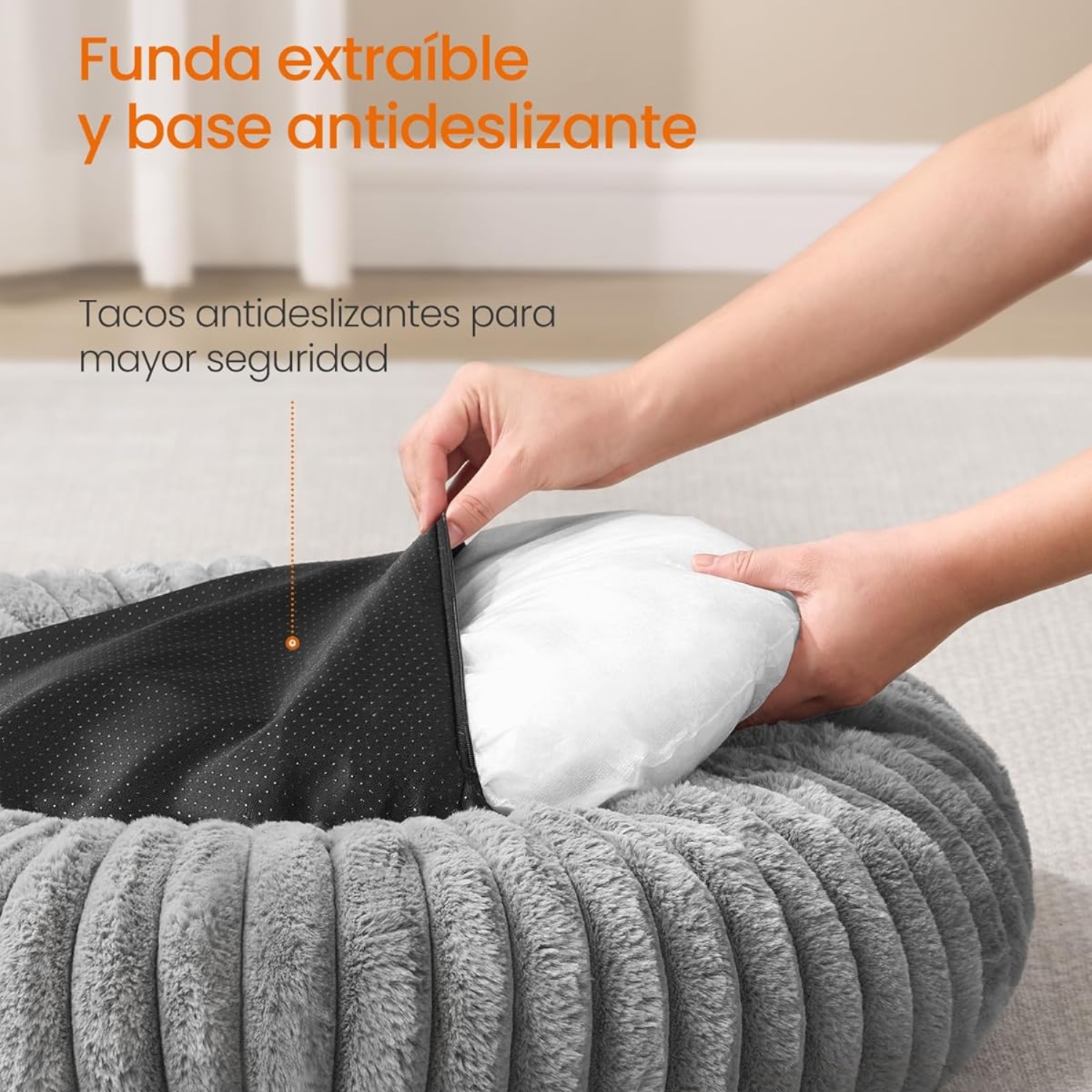 CAMA PARA MASCOTAS COJIN ACOLCHADO Y ANTIDESLIZANTE - 6