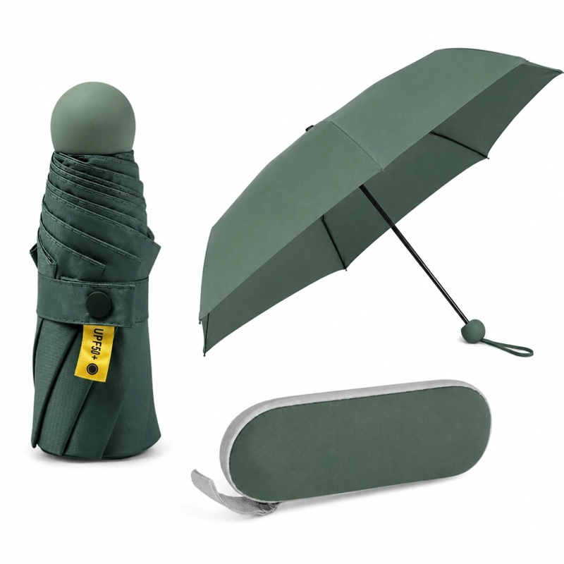 PARAGUAS PLEGABLE CAPSULA 8 VARILLAS UV RESISTENTE LIGERO - 1