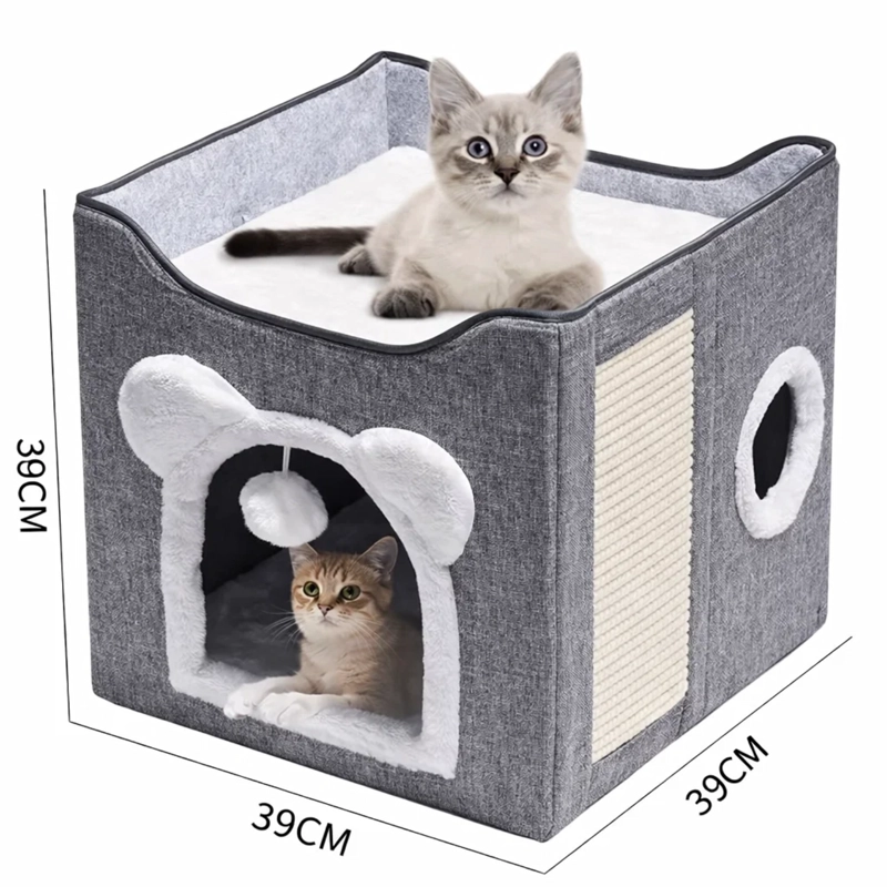 CAMA ESCONDITE PARA GATOS CASA DE INTERIOR SUAVE - 2