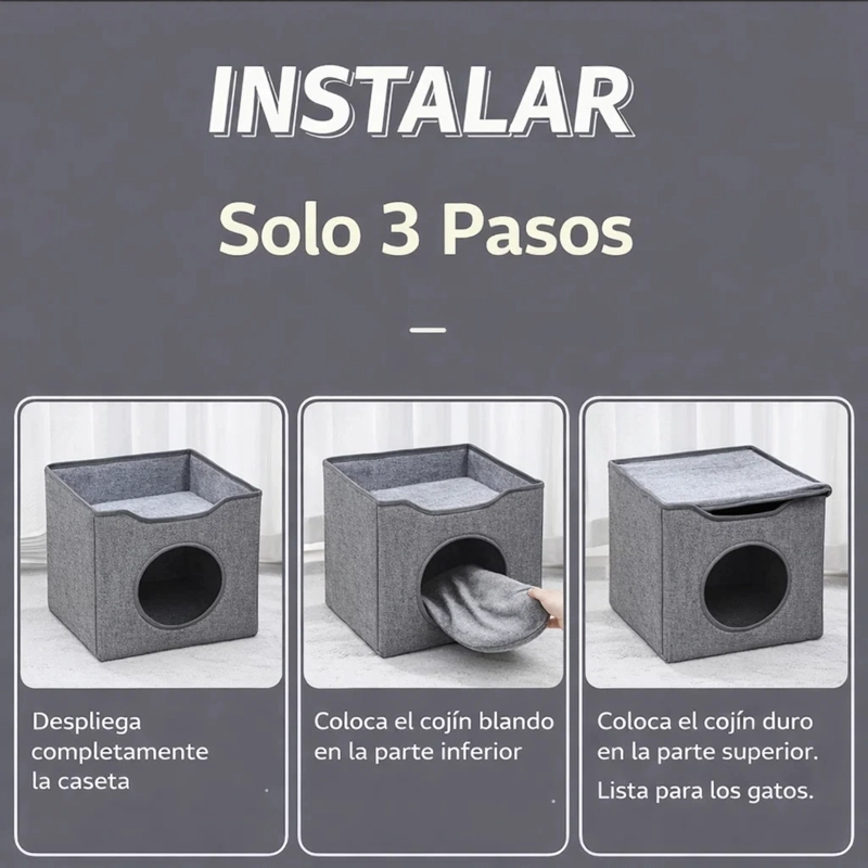 CAMA ESCONDITE PARA GATOS CASA DE INTERIOR SUAVE - 5