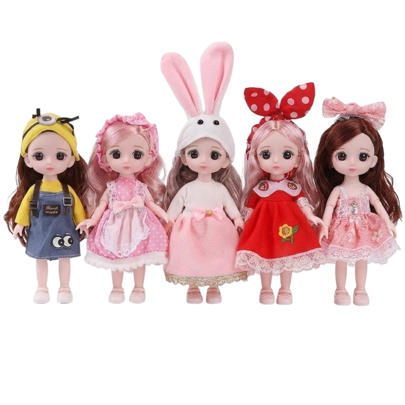 6 MINI MUÑECAS PARA NIÑAS ARTICULADAS Y CON ROPA - 2