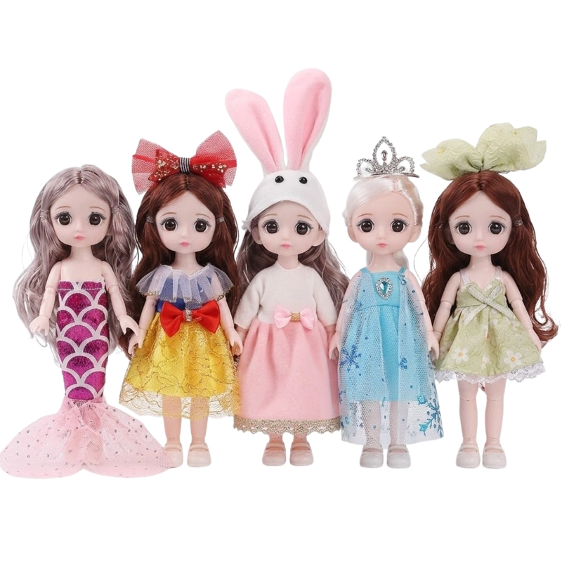 6 MINI MUÑECAS PARA NIÑAS ARTICULADAS Y CON ROPA - 2