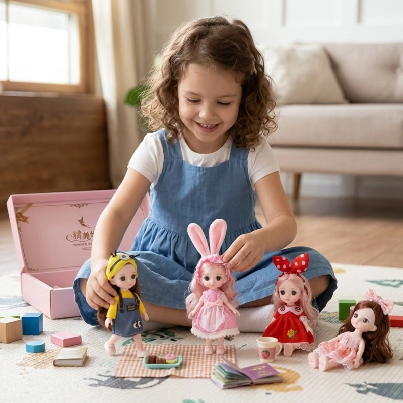 6 MINI MUÑECAS PARA NIÑAS ARTICULADAS Y CON ROPA - 3