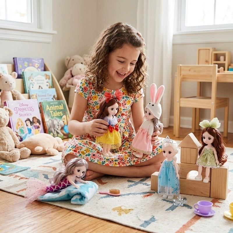 6 MINI MUÑECAS PARA NIÑAS ARTICULADAS Y CON ROPA - 3