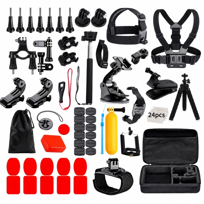 KIT 84 EN 1 ACCESORIOS PARA CAMARAS DEPORTIVAS CON MALETA - 1