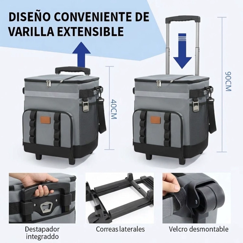 BOLSO COOLER PORTATIL CON RUEDAS TE RMICO PARA PICNIC - 2