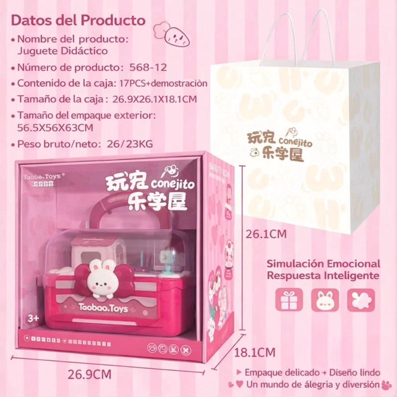 CASA DE MUÑECAS MAGNE TICA DE CONEJITOS REGALO NIÑAS - 3