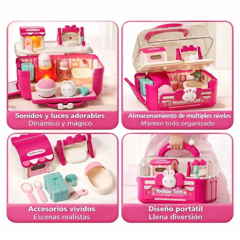 CASA DE MUÑECAS MAGNE TICA DE CONEJITOS REGALO NIÑAS - 5