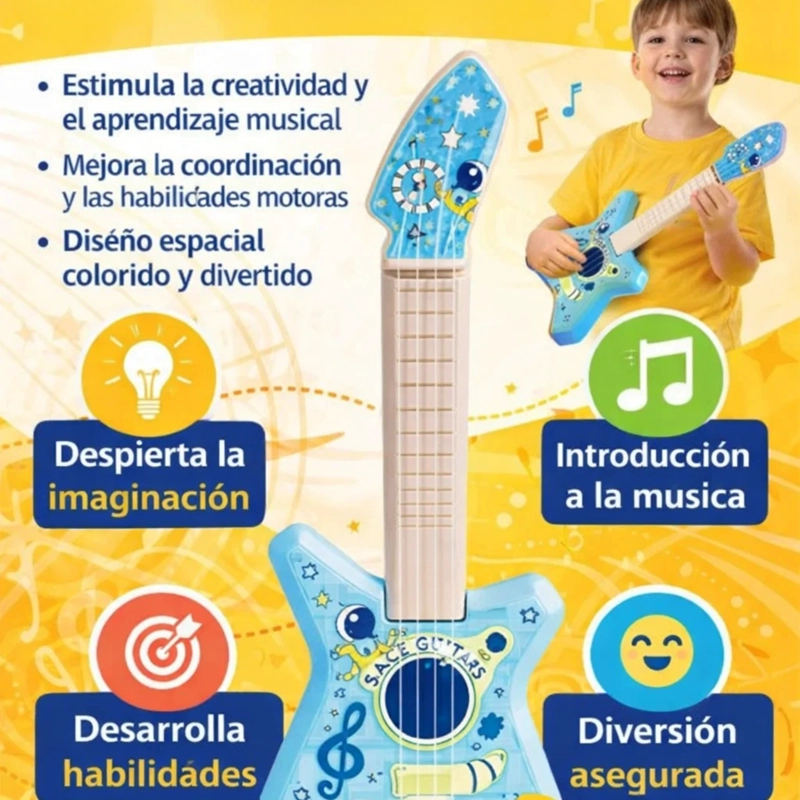 MINI GUITARRA DE JUGUETE MUSICAL DIDACTICA - 4