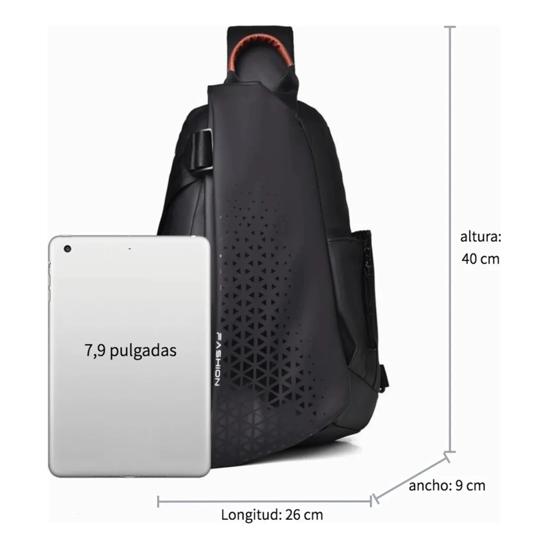 MOCHILA CRUZADA MULTIUSO BOLSO DE HOMBRO CON USB - 2