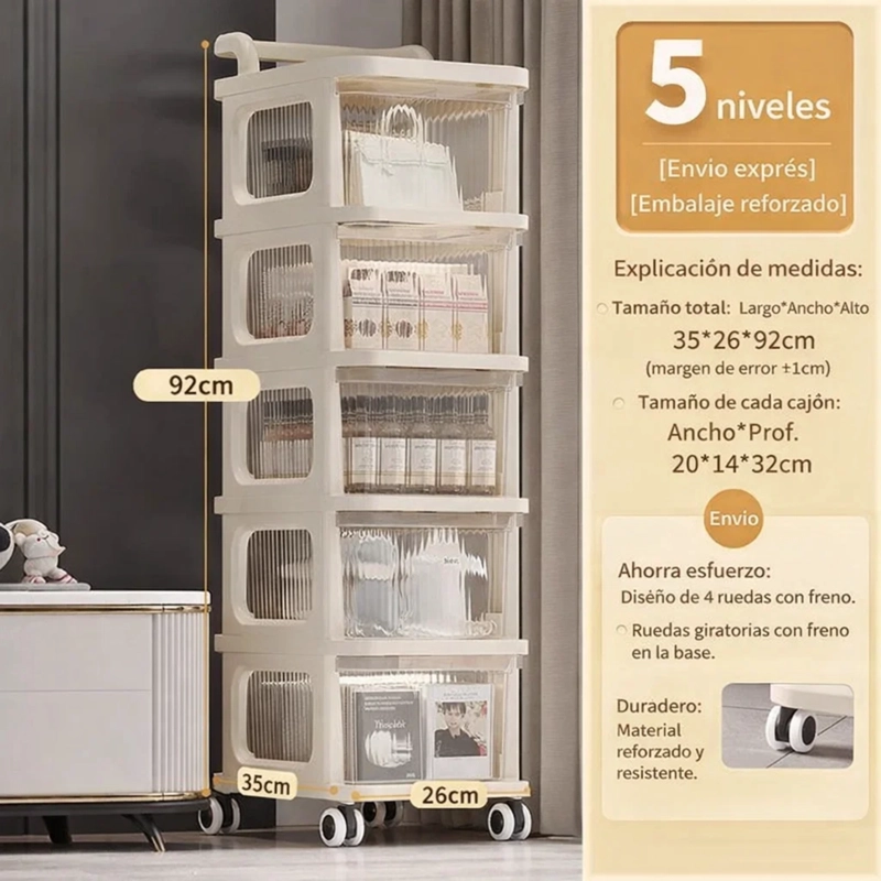 ORGANIZADOR MOVIL PARA COCINA, BAÑO Y LAVANDERIA MULTIUSO - 4