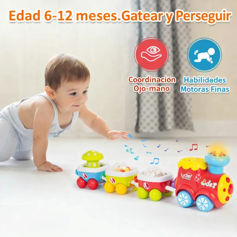 LOCOMOTORA DE JUGUETE CON SONIDOS Y LUCES JUEGO DIDACTICO - 5