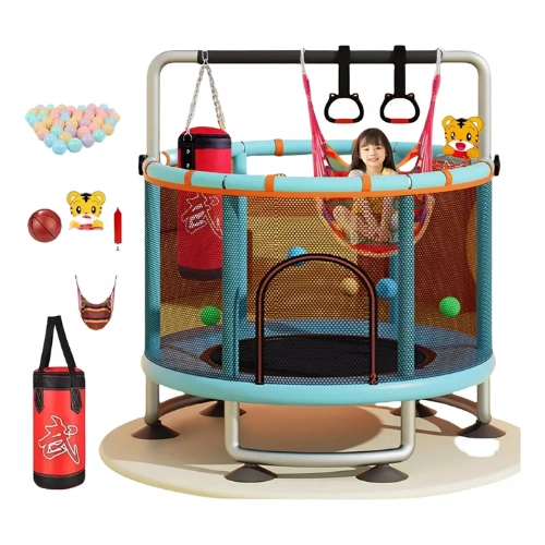 TRAMPOLIN PARA NIÑOS Y ADULTOS CON RED DE SEGURIDAD GIMNASIA - 1