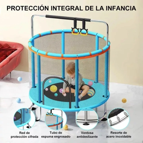 TRAMPOLIN PARA NIÑOS Y ADULTOS CON RED DE SEGURIDAD GIMNASIA - 4