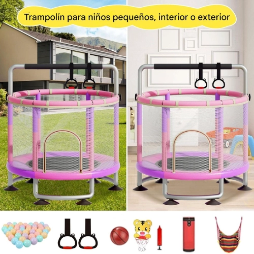 TRAMPOLIN PARA NIÑOS Y ADULTOS CON RED DE SEGURIDAD GIMNASIA - 4