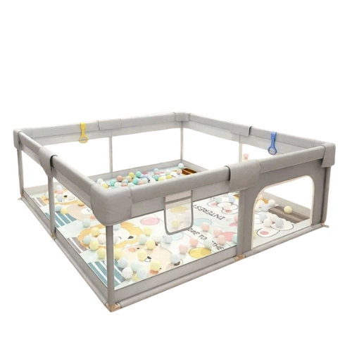 CORRAL PARA BEBE S CON PELOTAS VALLA DE SEGURIDAD 66cmx200cm - 1