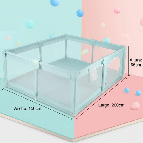 CORRAL PARA BEBE S CON PELOTAS VALLA DE SEGURIDAD 66cmx200cm - 2