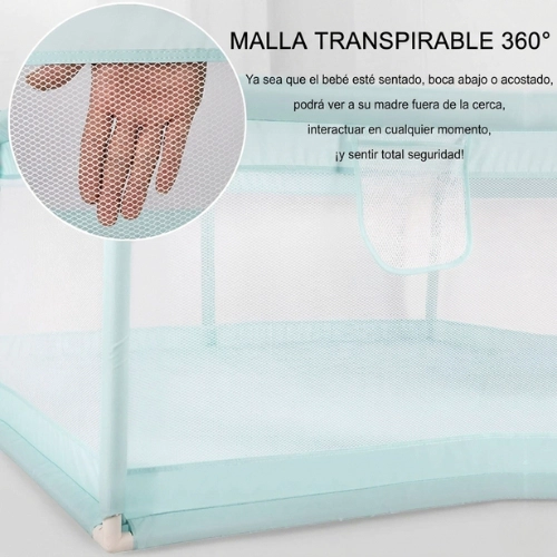 CORRAL PARA BEBE S CON PELOTAS VALLA DE SEGURIDAD 66cmx200cm - 4
