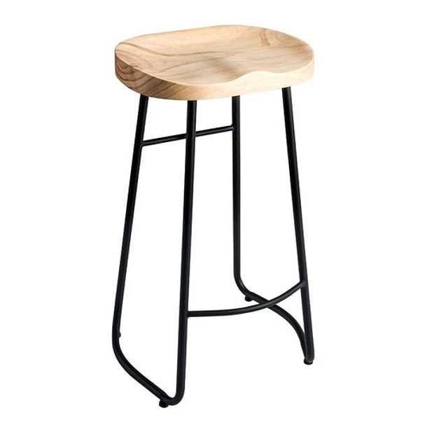 PACK 4 SILLAS DE BAR METALICA 75 CM CON ASIENTO MADERA - 3