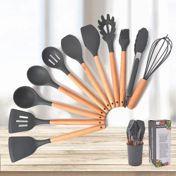 SET 11 UTENSILIOS DE COCINA ANTIADHERENTES DE SILICONA - 2