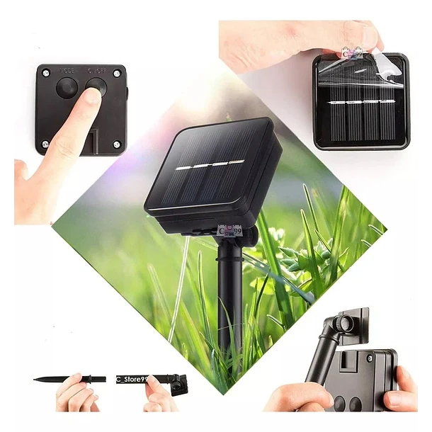 LUCES LED RECARGABLE LUZ SOLAR GUIRNALDA IMPERMEABLE - 3