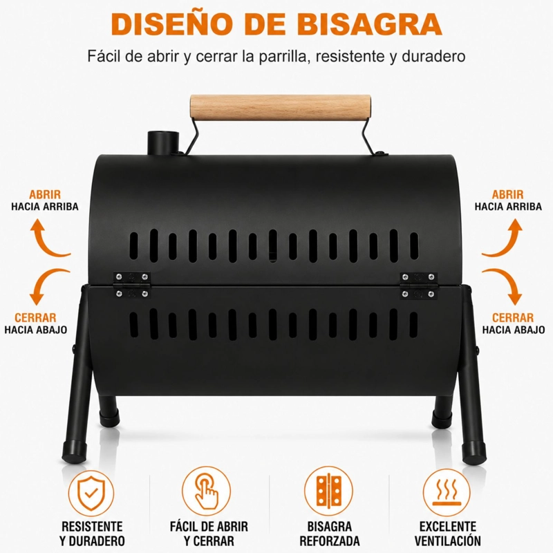 PARRILLA CARBON DE MESA 2 EN 1 CON PLANCHA PARA HORNEAR - 6