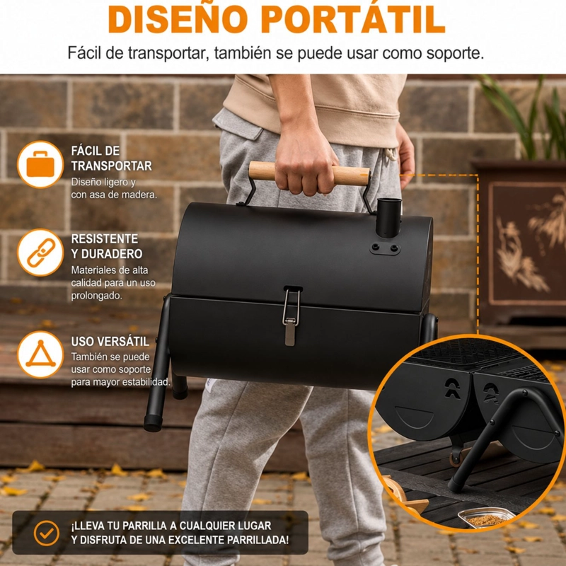 PARRILLA CARBON DE MESA 2 EN 1 CON PLANCHA PARA HORNEAR - 7