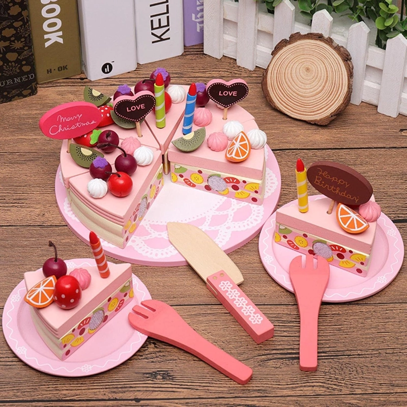 TARTA DE JUGUETE DE MADERA PARA NIÑOS JUGUETE DIDACTICO - 4