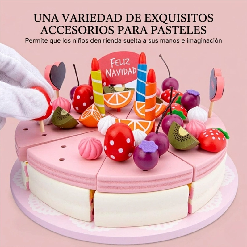 TARTA DE JUGUETE DE MADERA PARA NIÑOS JUGUETE DIDACTICO - 5