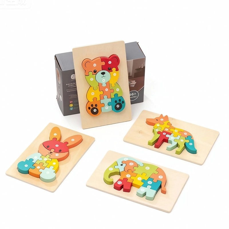 ROMPECABEZAS DE MADERA 3D MONTESSORI ANIMALES DIDACTICOS - 1